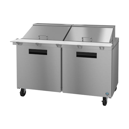 Hoshizaki Refrigerator, Two Section Mega Top Prep Table, Stainless Doors,  SR60B-24M